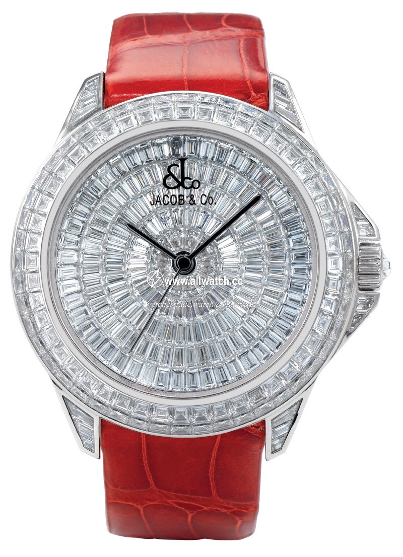 Jacob Co. royal1Wg The Royal Collection Mens Automatic 18k White Gold Baguette Diamond