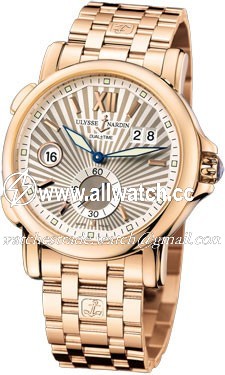 Ulysse Nardin 246-55-8-30 GMT Dual Time Mens Automatic 18kt Rose Gold