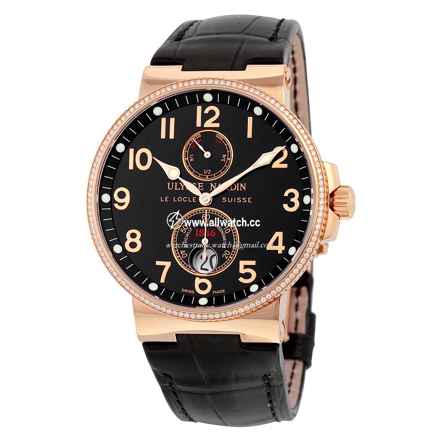 Ulysse Nardin 266-66-BLACK Maxi Marine Mens Automatic 18kt Rose Gold