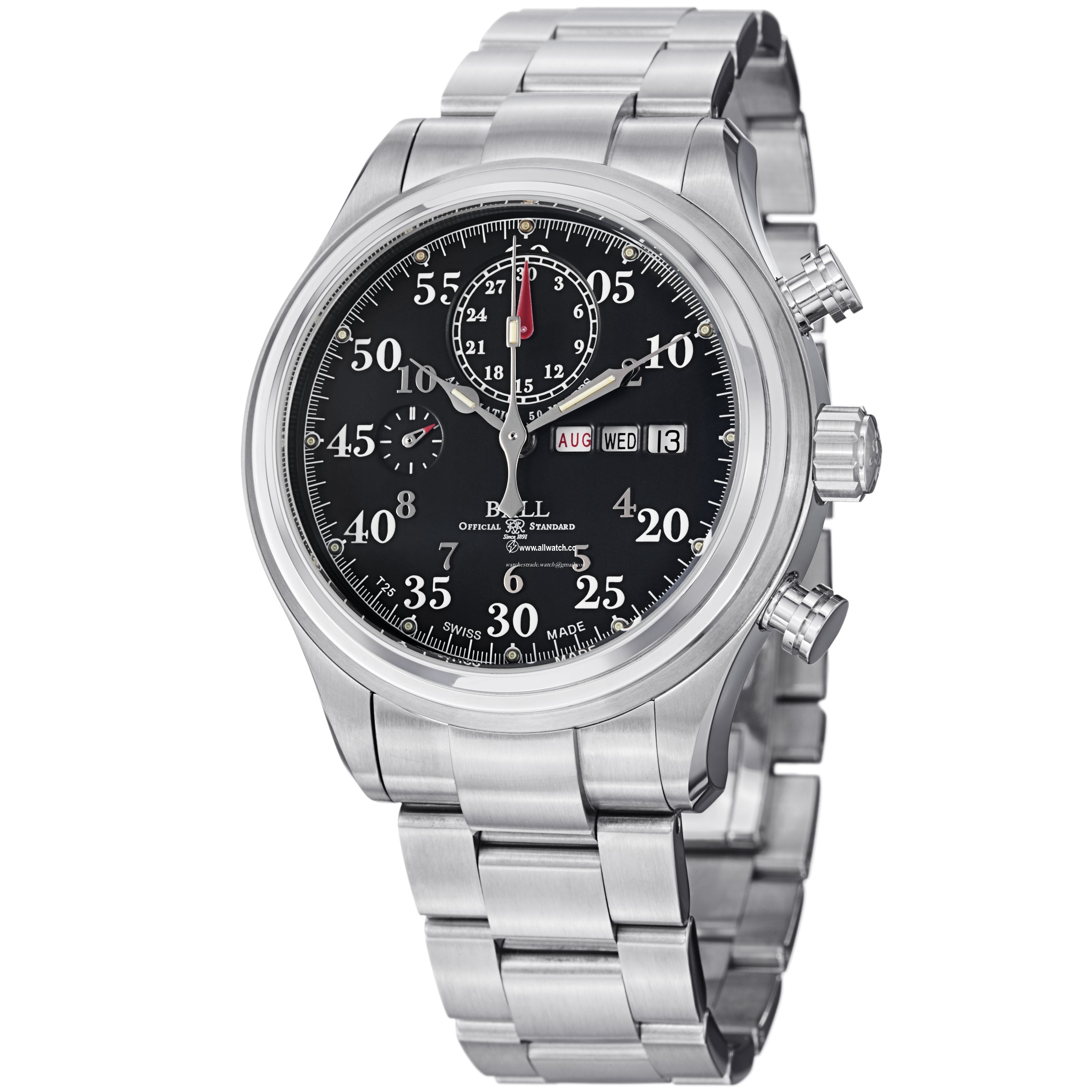 Ball CM1030D-S1J-BK Trainmaster Mens Automatic Stainless Steel