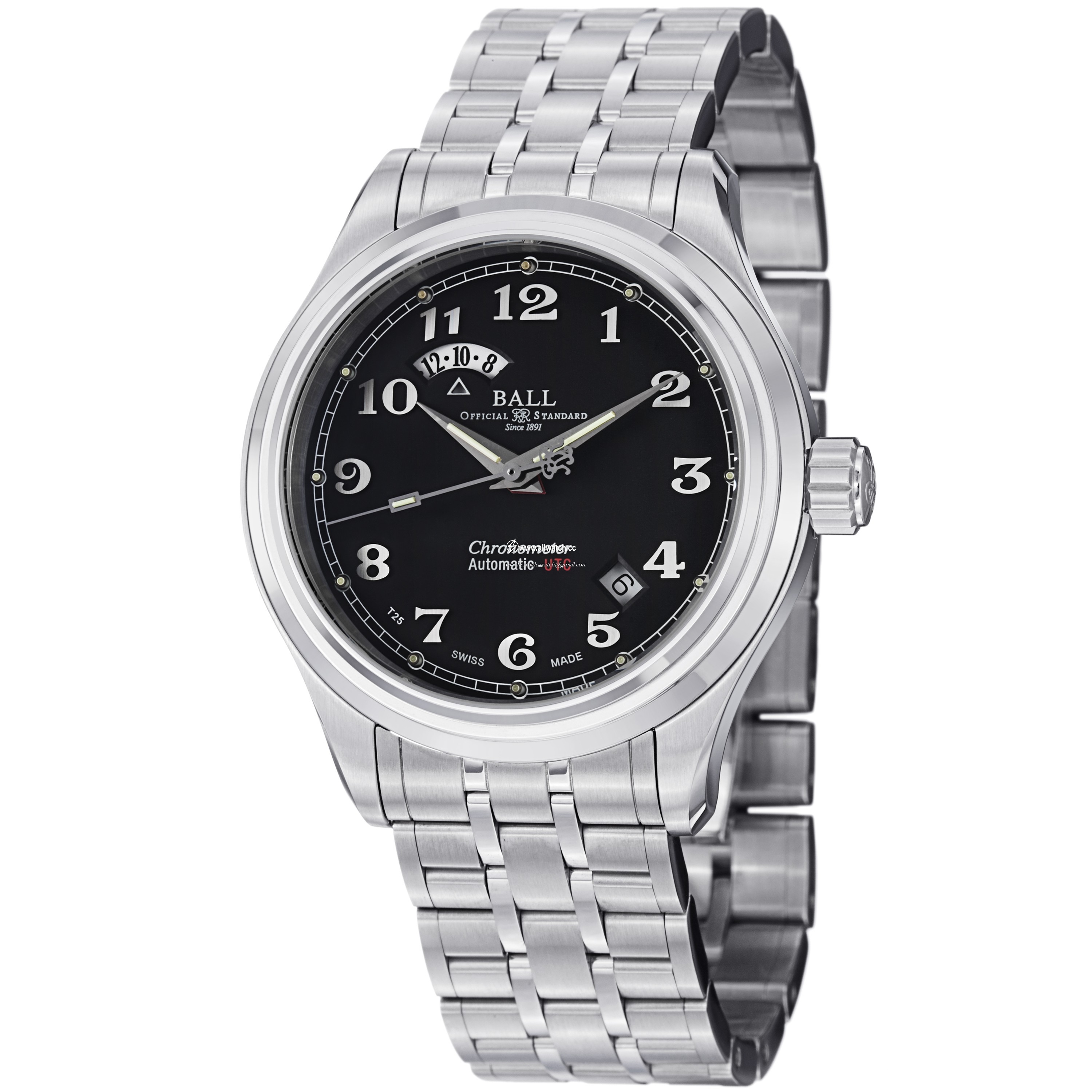 Ball GM1020D-SCJ-BK Trainmaster Mens Automatic Stainless Steel