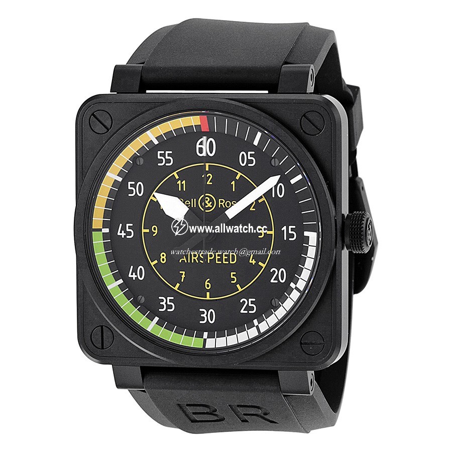 Bell & Ross BR0192-AIRSPEED Aviation Mens Automatic Black PVD Stainless Steel