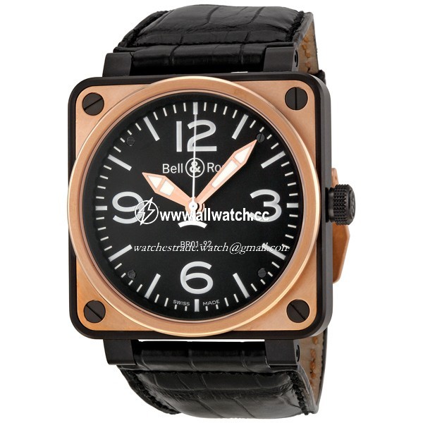 Bell & Ross BR0192-BICOLOR Aviation Mens Automatic 18 kt Rose Gold-Plated PVD Finish Stainless Steel