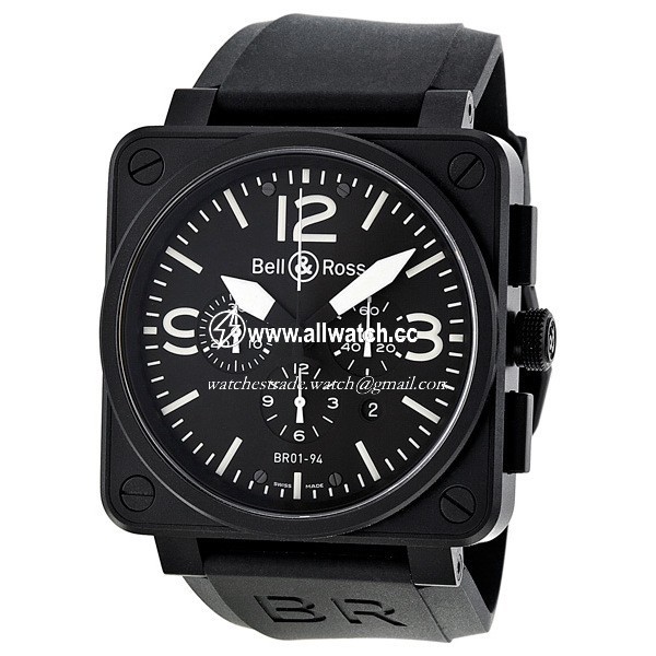 Bell & Ross BR0194-BL-CA Aviation Mens Automatic Black PVD Stainless Steel