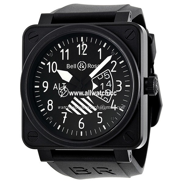 Bell & Ross BR0196-ALTIMETER Aviation Mens Automatic Matte Black PVD Steel