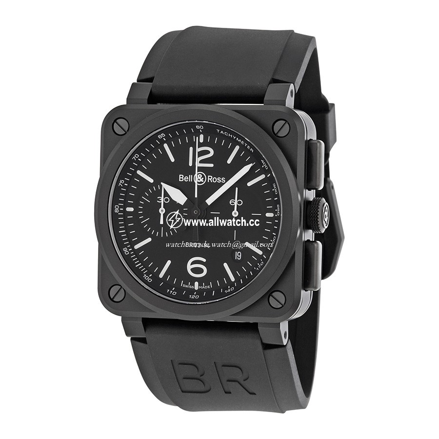 Bell & Ross BR0394-BL-CA Aviation Mens Automatic Black PVD Stainless Steel
