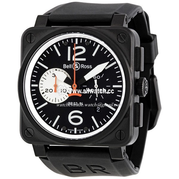 Bell & Ross BR0394-BW Aviation Mens Automatic Black PVD Steel with Matte Black Finish