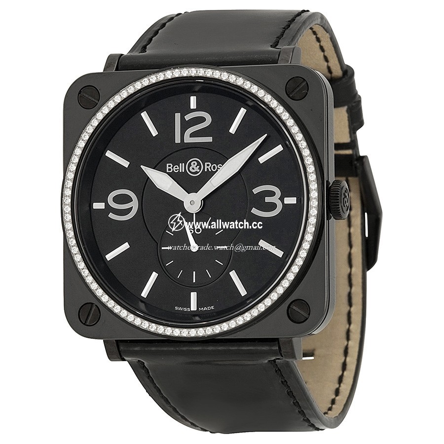 Bell & Ross BRS-BLKD-CER-PHT Aviation Unisex Quartz Black Ceramic