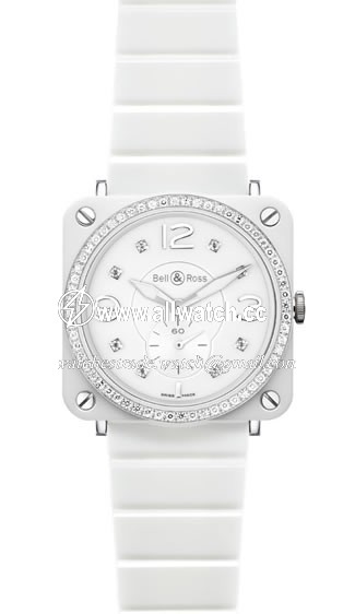 Bell & Ross BRS-WHT-CERT-PHT Aviation Unisex Quartz White Ceramic