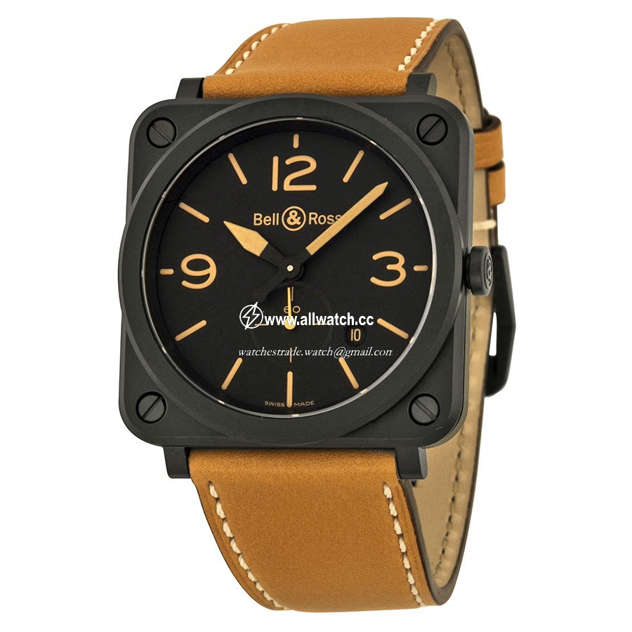 Bell & Ross BRS-HERI-CEM Mens Quartz Black Ceramic