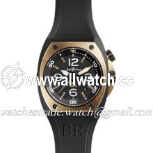 Bell & Ross BR02-PINKGOLD-CA-DNR Marine Mens Automatic Solid 18K Rose Gold & Black PVD Steel