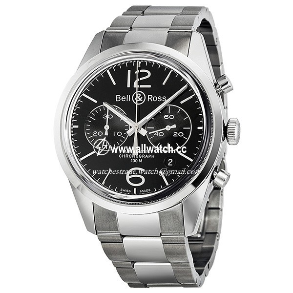 Bell & Ross BR126-OFFICER-SSB Vintage Mens Automatic Stainless Steel
