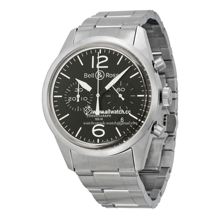 Bell & Ross BR126-ORIG-BLK-SS Vintage Mens Automatic Stainless Steel