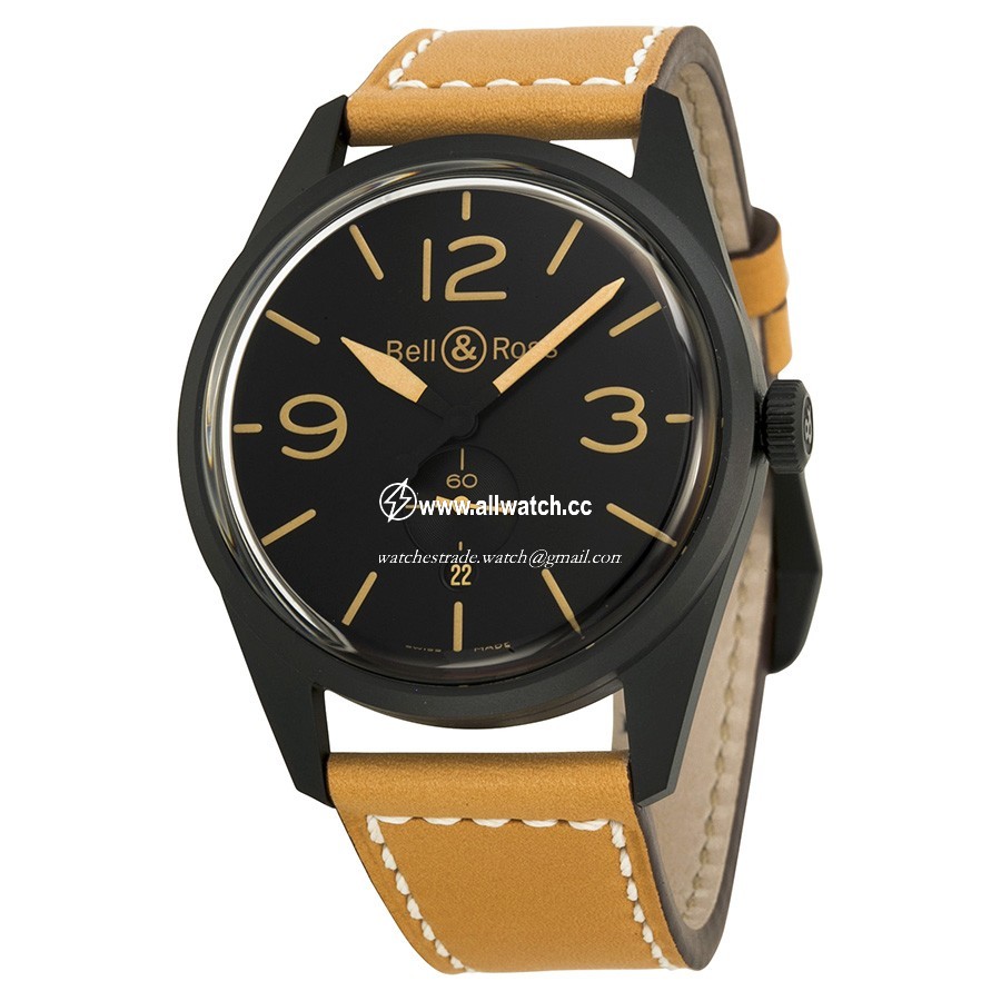 Bell & Ross BRV123-HERITAGE Vintage Mens Automatic Black PVD Stainless Steel
