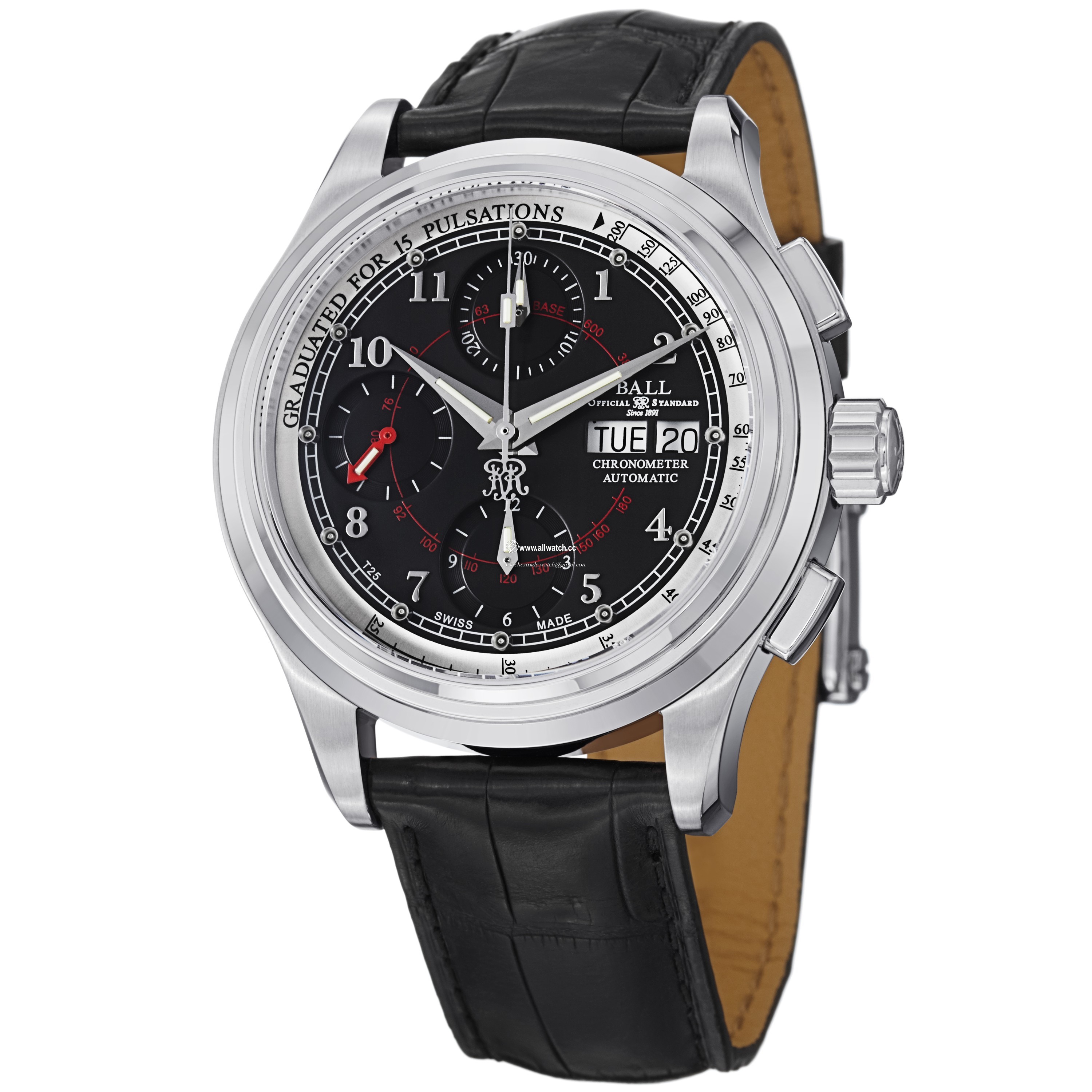 Ball CM1010D-LCJ-BK Trainmaster Mens Automatic Stainless Steel