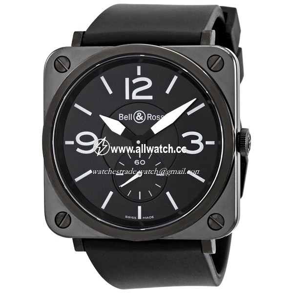 Bell & Ross BRS-BLC-MAT/SRB Aviation Unisex Quartz Black Ceramic