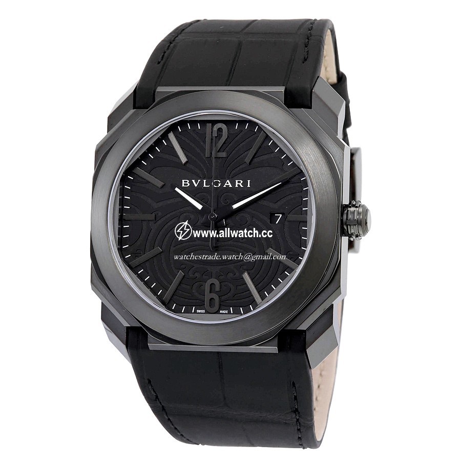Bvlgari 102249 Mens Automatic Stainless Steel with Black DLC treatment