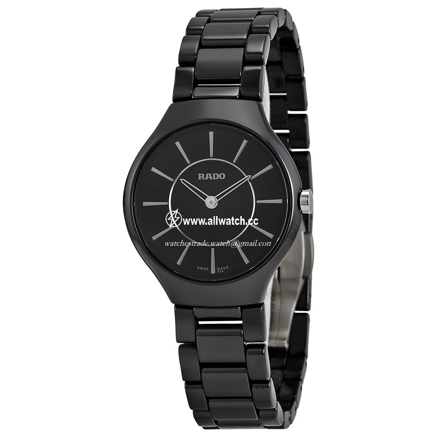Rado R27742162 TRUE Ladies Quartz Black Ceramic