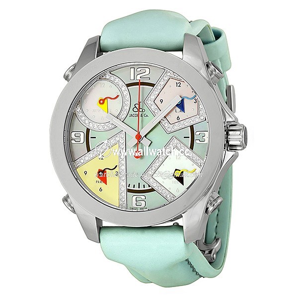 Jacob Co. JCM23DA Five Time Zone Unisex Quartz Stainless Steel