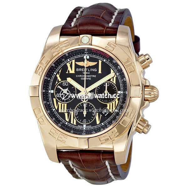 Breitling HB011012-B957BKCT Chronomat Mens Automatic 18kt Rose Gold