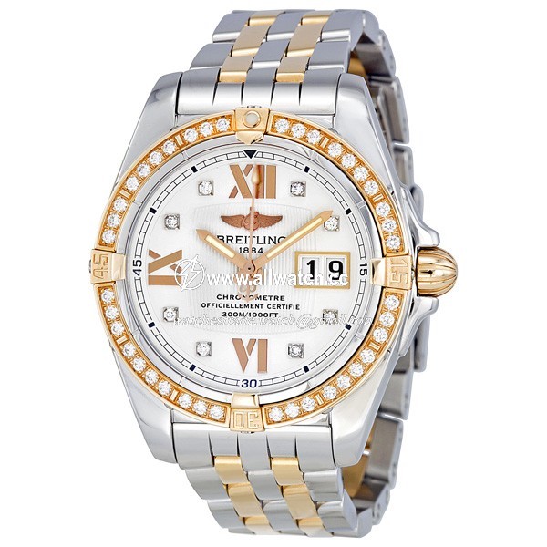 Breitling C4935053/A672 Cockpit Mens Quartz Stainless Steel and 18k Rose Gold