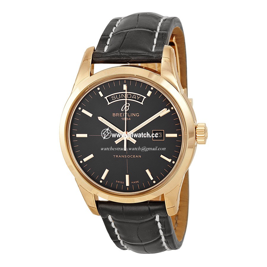 Breitling 6439 Transocean Mens Automatic 18kt Rose Gold