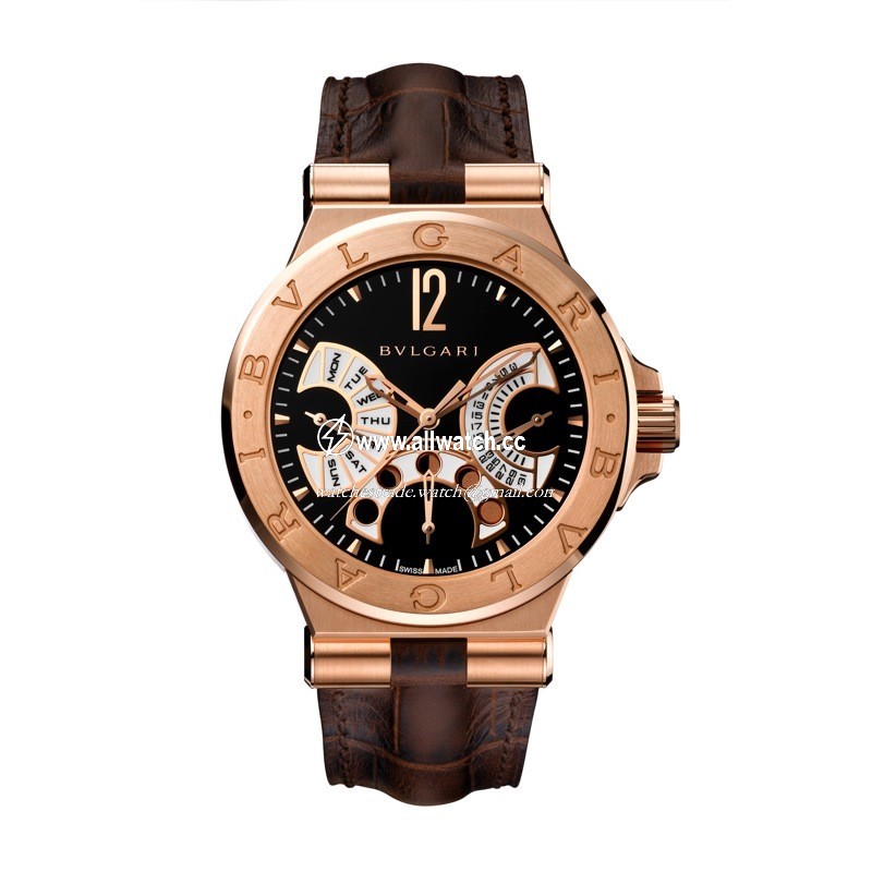 Bvlgari 102026 Mens Automatic 18 Carat Pink Gold