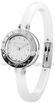 Bvlgari 102086 Ladies Quartz Stainless Steel with a white ceramic edge