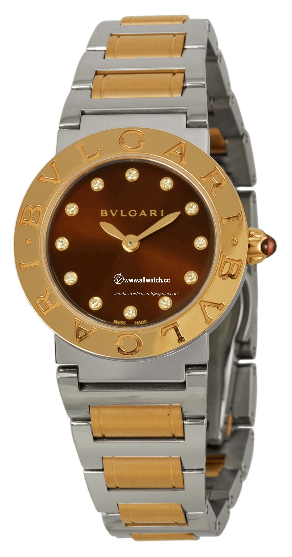 Bvlgari BBL26C11SPG-12 Ladies Quartz Stainless Steel and 18kt Rose Gold