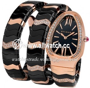 Bvlgari 102128 Serpenti Spiga Ladies Quartz 18 Carat Pink Gold