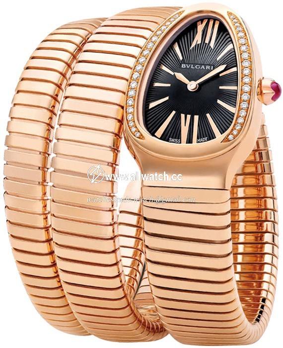 Bvlgari 101814 Serpenti Tubogas Ladies Quartz 18k Pink Gold