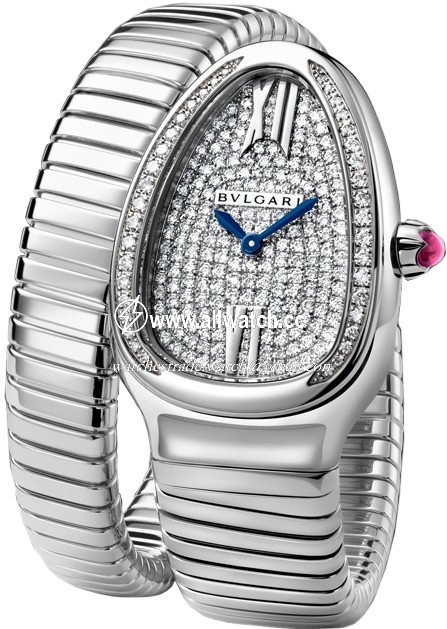 Bvlgari 102005 Serpenti Tubogas Ladies Quartz 18 Carat White Gold