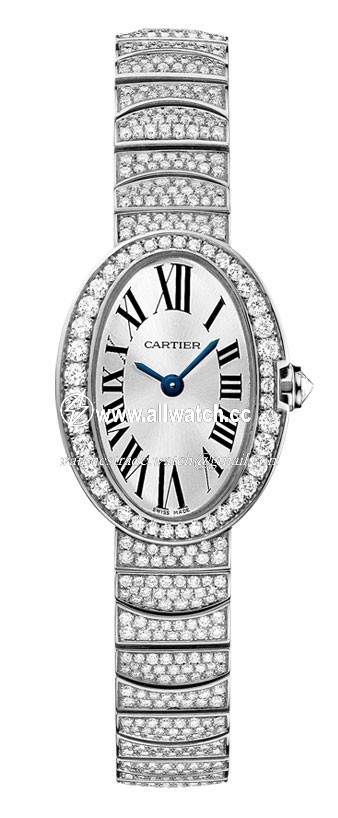 Cartier HPI00327 Baignoire Ladies Quartz 18kt Rhodiumized White Gold