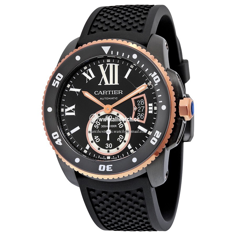 Cartier W2CA0004 Calibre de Cartier Mens Automatic Black ADLC Coated Stainless Steel