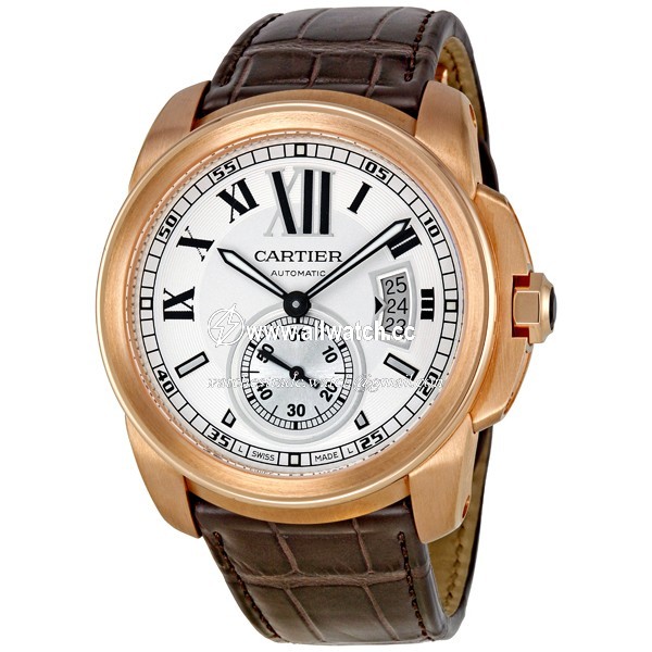 Cartier W7100009 Calibre de Cartier Mens Hand Wind 18kt Pink Gold
