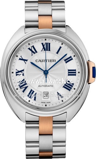 Cartier W2CL0002 Cle Mens Automatic Stainless Steel and 18K Rose Gold