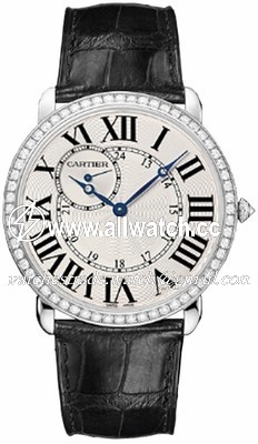 Cartier WR007002 Ronde Louis Cartier Mens Hand Wind 18 kt White Gold