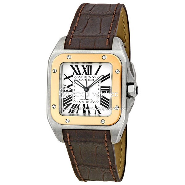 Cartier W20107X7 Santos de Cartier Unisex Automatic 18kt Rose Gold and Stainless Steel