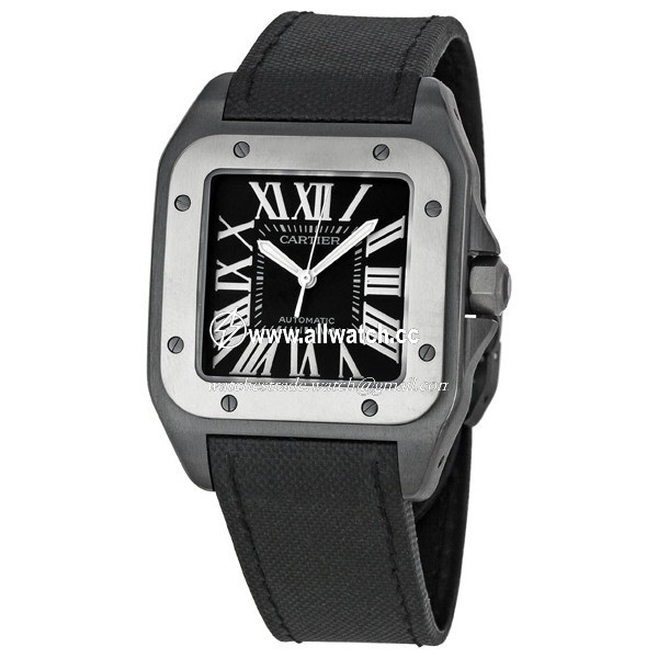 Cartier W2020010 Santos de Cartier Mens Automatic Stainless Steel and Black PVD Steel
