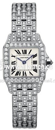 Cartier WF9003YA Santos de Cartier Ladies Quartz 18kt White Gold