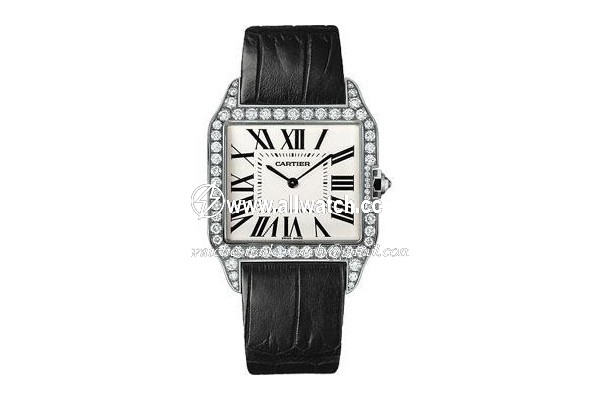 Cartier WH100651 Santos de Cartier Mens Hand Wind 18 kt White Gold