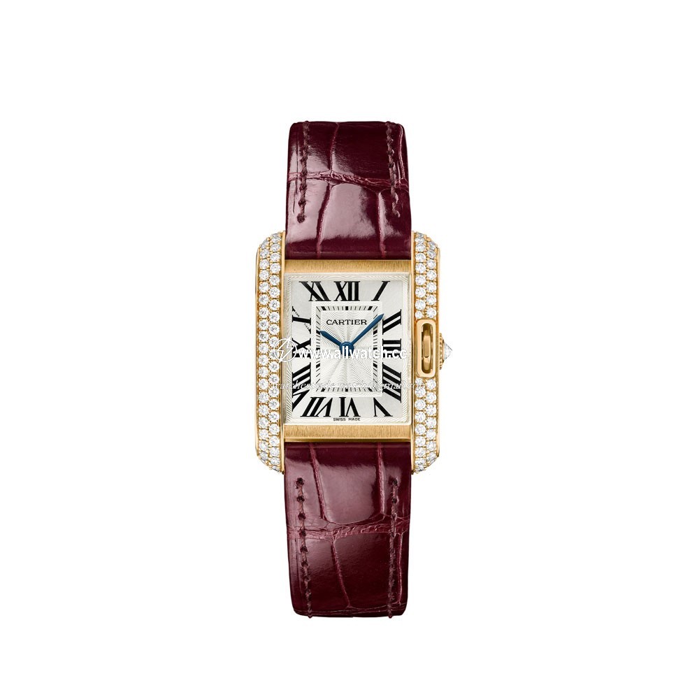 Cartier WT100013 Tank Anglaise Ladies Quartz 18 Carat Pink Gold Set with Diamonds