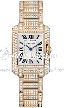 Cartier HPI00558 Tank Ladies Quartz 18K Pink Gold and Diamonds