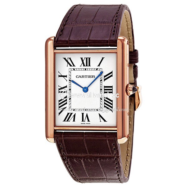 Cartier W1560017 Tank Mens Hand Wind 18kt Rose Gold