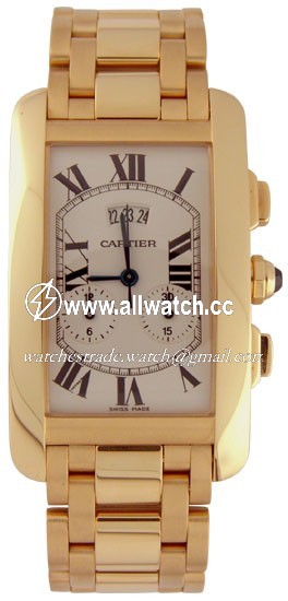 Cartier W26058K2 Tank Mens Quartz 18kt Yellow Gold