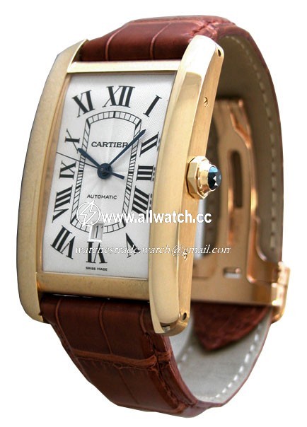 Cartier W2609756 Tank Mens Automatic 18kt Yellow Gold