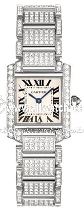 Cartier WE1002SD Tank Ladies Quartz 18kt White Gold