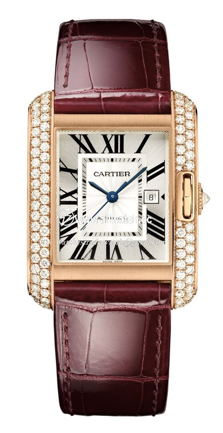 Cartier WT100016 Tank Mens Automatic 18kt Pink Gold