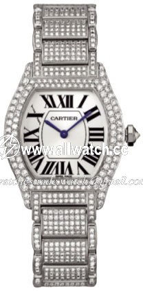 Cartier WA5049MC Tortue Ladies Hand Wind 18kt White Gold