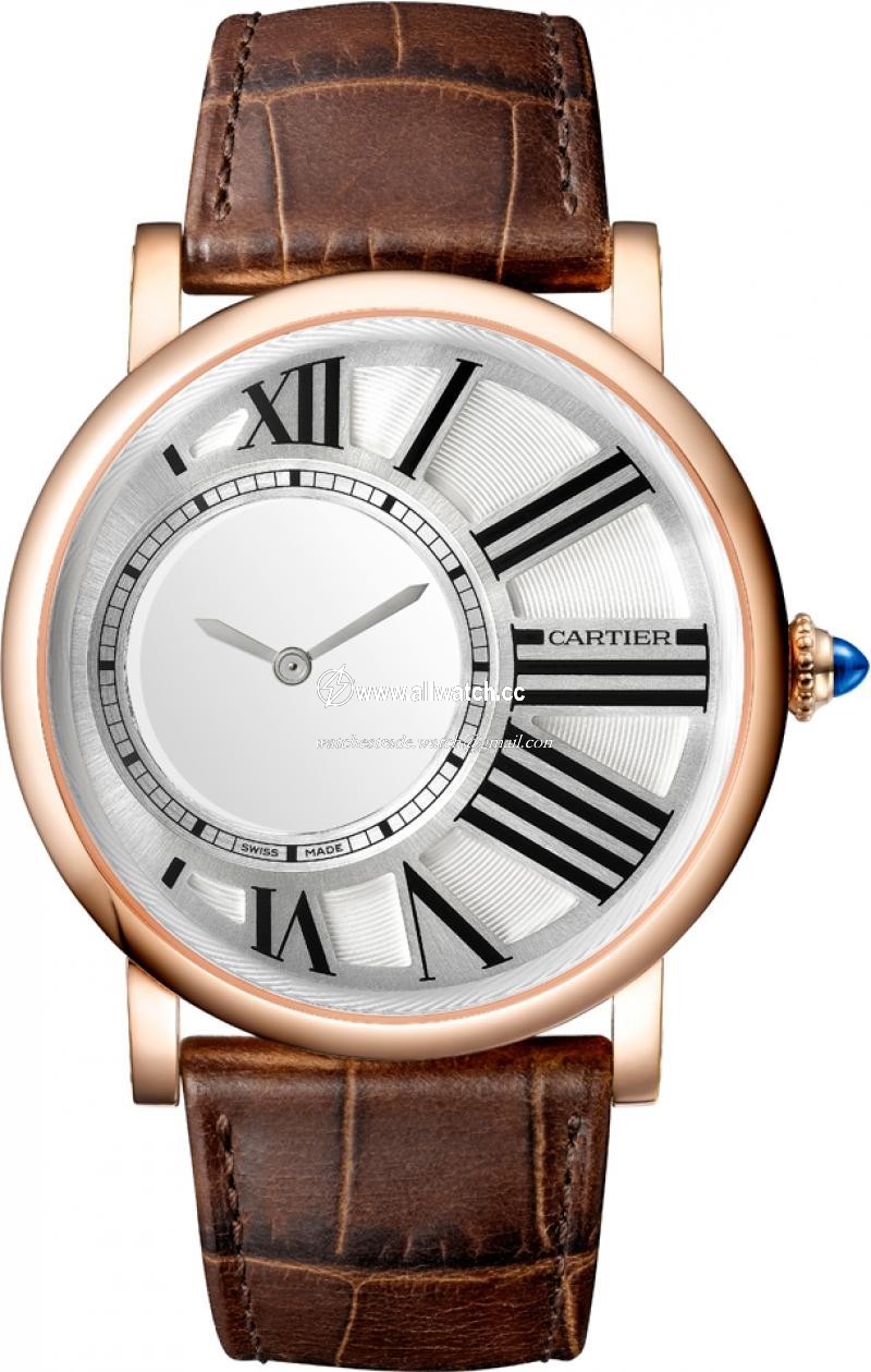 Cartier W1556223 Mens Hand Wind 18 Carat Pink Gold